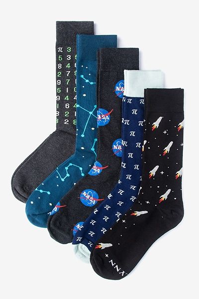 Multicolor Carded Cotton The Scientist Sock Pack | Ties.com | Ties.com