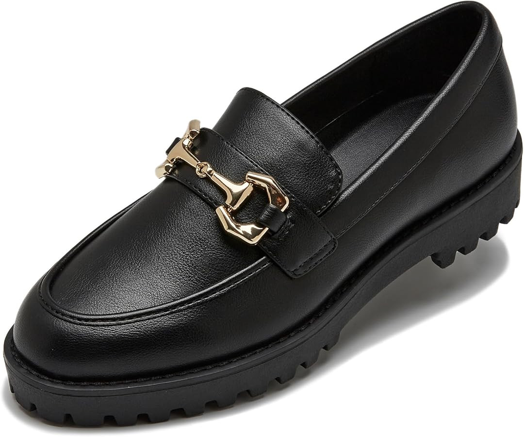 Women's Platform Loafers, Slip-On Flats Loafers Fashionable Everyday Wear, Casual Shoes for Women... | Amazon (US)