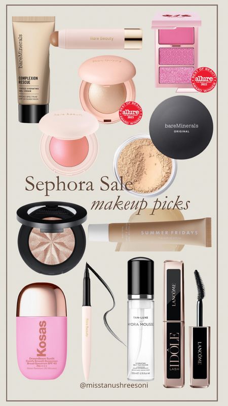 My Sephora sale picks!! 💄 this time I am focusing on faves that are also good for my skin! Hence the bare minerals complexion rescue and powder foundation! These are tried and true staples that have almost 5 star reviews and do not break me out! Also want to try this highlighter of theirs that I’ve heard gives you 3D goddess effects! ✨

Rare beauty is also another fave brand I love this highlighter eyeliner, and contour stick but want to try this new blush of hers too!

I swear by this tanning water to give you the most even natural looking tan which is perfect for spring when we need a little pick up!

This is a cult favorite mascara and I’ve heard amazing things about the kosas skin tint too! 

Happy shopping 💕💄

Makeup, viral makeup, TikTok viral makeup, grwm, makeup tutorial, brown girl makeup, makeup for acne skin, Hailey Bieber makeup, Selena Gomez makeup, Sephora, Sephora sale, Sephora sale picks, summer Fridays, Marianna Hewitt makeupp

#LTKbeauty #LTKxSephora