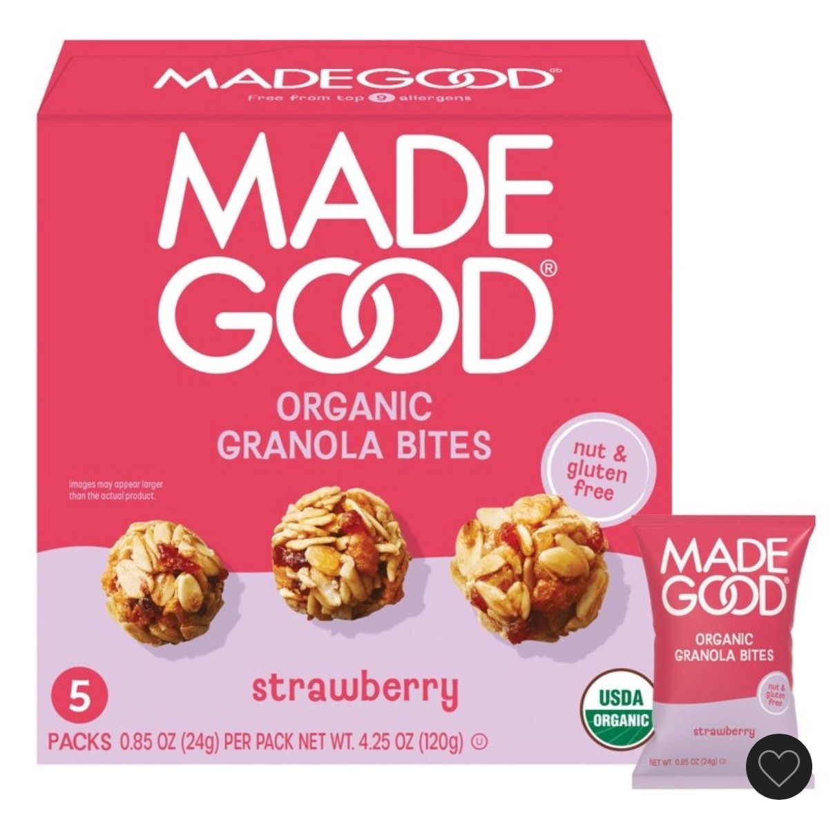 MadeGood Strawberry Organic Granola
Bites - 4.25oz/5ct

Great snacks for adults and kidss

#LTKMothersDay