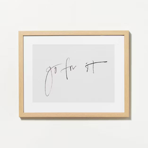 14" x 11" Go For It Framed Wall Art Cream - Threshold™ designed with Studio McGee | Target