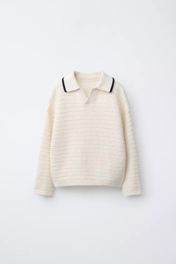 TEXTURED POLO JUMPER | Zara UK