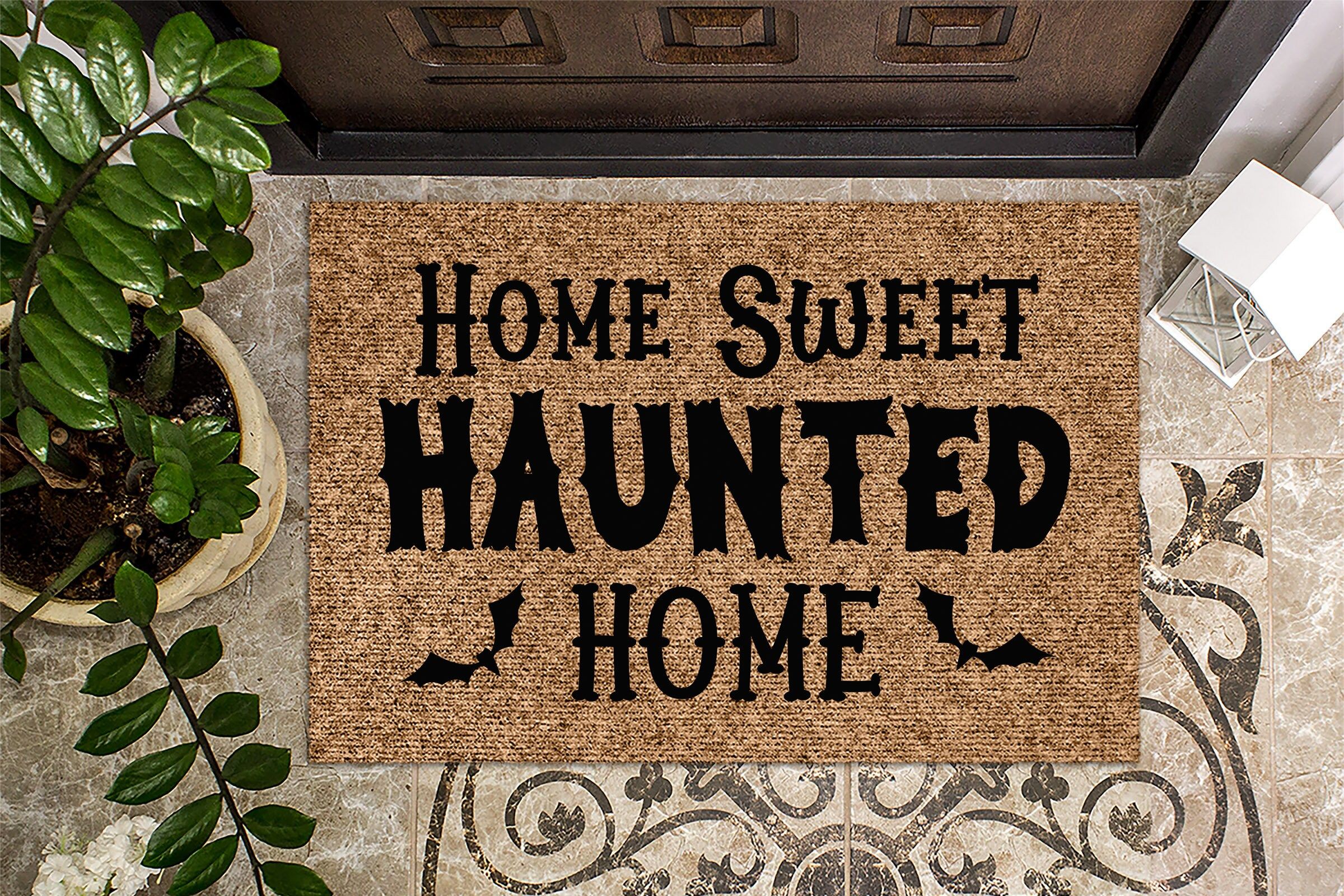 Home Sweet Haunted Home Door Mat | Funny Doormat | Welcome Mat | Halloween Decor | Funny Door Mat... | Etsy (US)