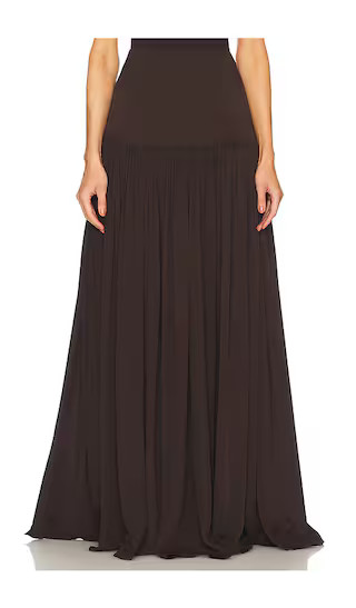 Diaphanous Maxi Skirt in Coffee | Revolve Clothing (Global)
