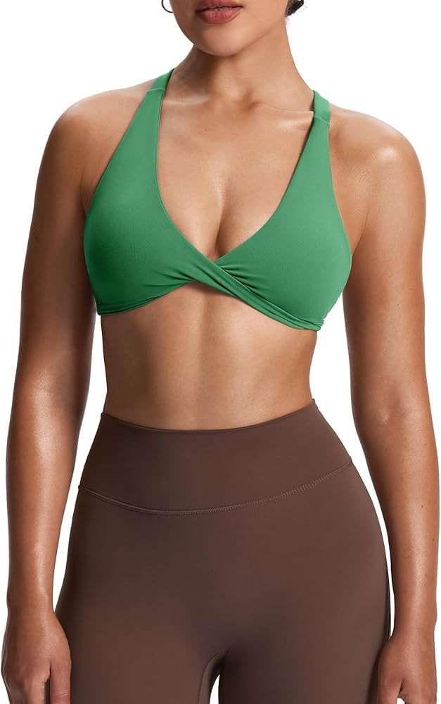 Aoxjox Women's Workout Sports Bras Fitness Satara Low Impact Bra Yoga Crop Tank | Amazon (US)