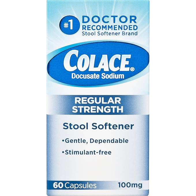 Colace Regular Strength Stool Softener 100 mg Capsules 60 Count Docusate Sodium Stool Softener fo... | Amazon (US)