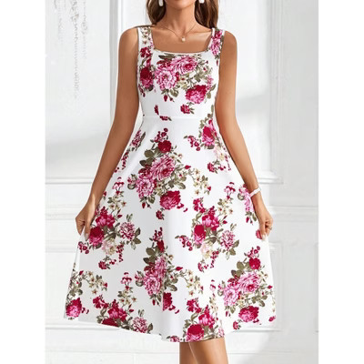 Women's Floral Print Sleeveless Dress | Target