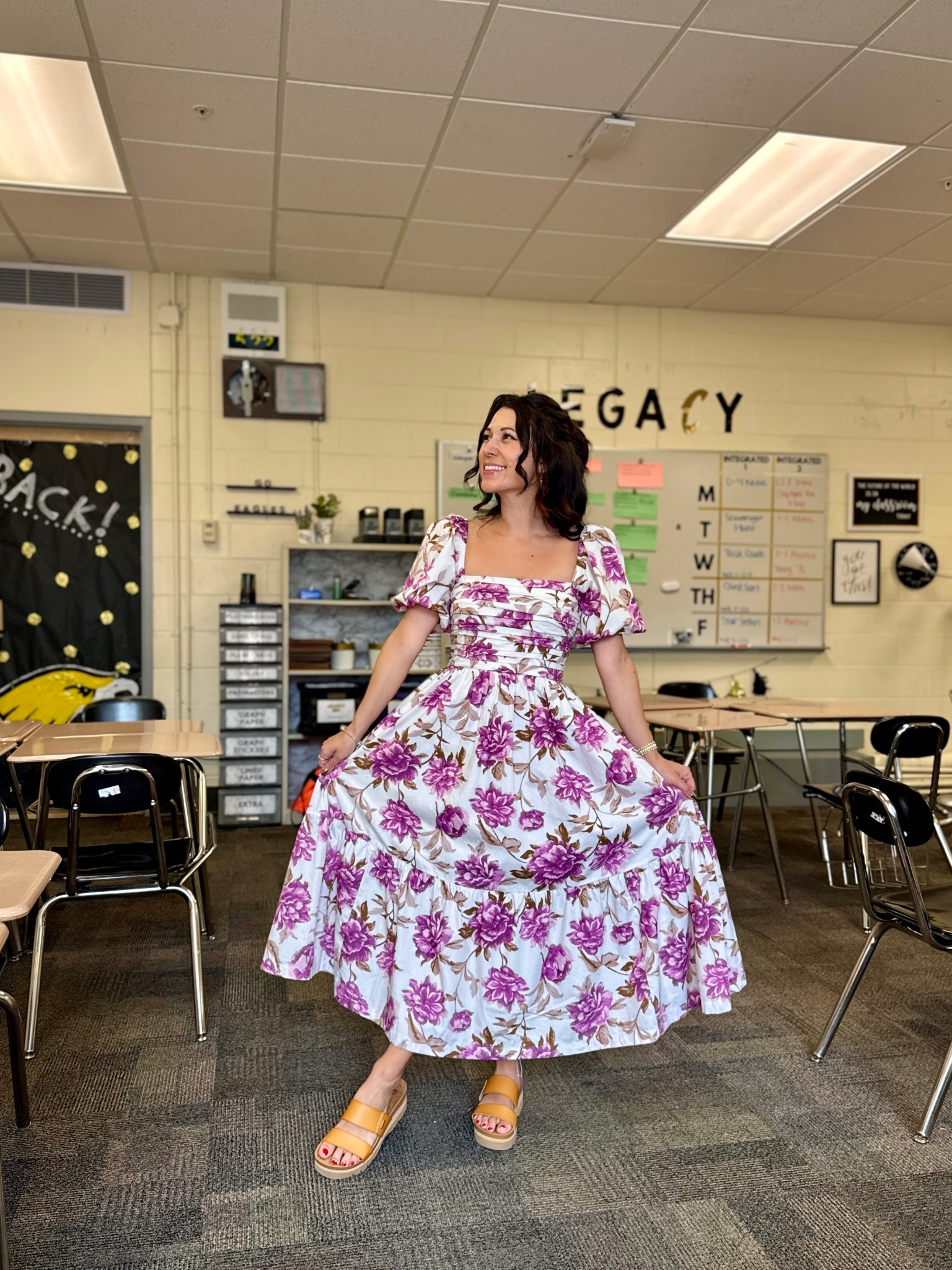 Teacher Dress
This dress in XS Tall which is why it looks so long on me (I’m 5’3”) 

#LTKFindsUnder100 #LTKPetite #LTKWorkwear