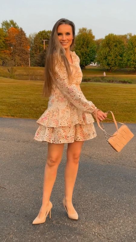 Zimmerman dupe dress for under $150. This dress is so perfect for summer wedding guests, wedding shower guests, baby showers, church, and just about any other time! I’m wearing a size small. Amazon crossbody bag is under $15. My shoes are the comfiest nude heels ever and on sale for 50% off!

#founditonamazon #zimmermanndupe #springdress #summerdress

#LTKitbag #LTKshoecrush #LTKwedding