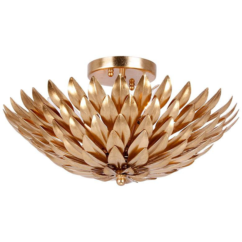 Crystorama Broche 16" Wide Antique Gold Ceiling Light - #7T148 | Lamps Plus | Lamps Plus