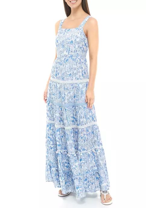 Women's Sleeveless Floral Tiered Maxi Dress | Belk
