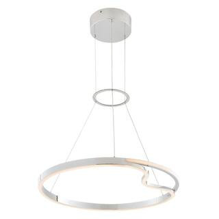 Minsk 1-Light Single Round CCT Integrated LED Chrome Chandelier | The Home Depot