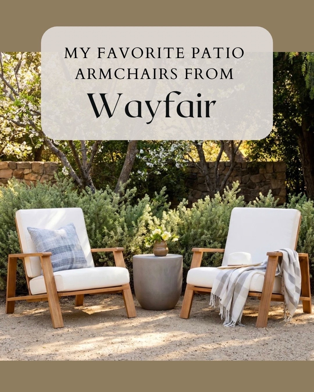 Create a cozy and relaxing outdoor space with these beautiful patio armchairs from Wayfair. Perfect for a balcony, patio, porch, or garden corner, these chairs combine comfort, style, and durability for the ultimate outdoor living experience. Pair them with a side table, outdoor rug, soft cushions, and a throw to create a charming and inviting seating area for morning coffee or sunset relaxation.
Shop my favorite cozy patio chairs, outdoor accent chairs, comfortable seating, patio decor, and outdoor living essentials to elevate your space.
Tap the links to shop these beautiful patio finds 🤍✨@Wayfair 
#outdoor #wayfair 

#LTKU #LTKHome #LTKSeasonal