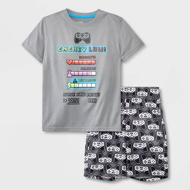 Boys' 2pc Gamer Short Sleeve Pajama Set - Cat & Jack™ Gray | Target