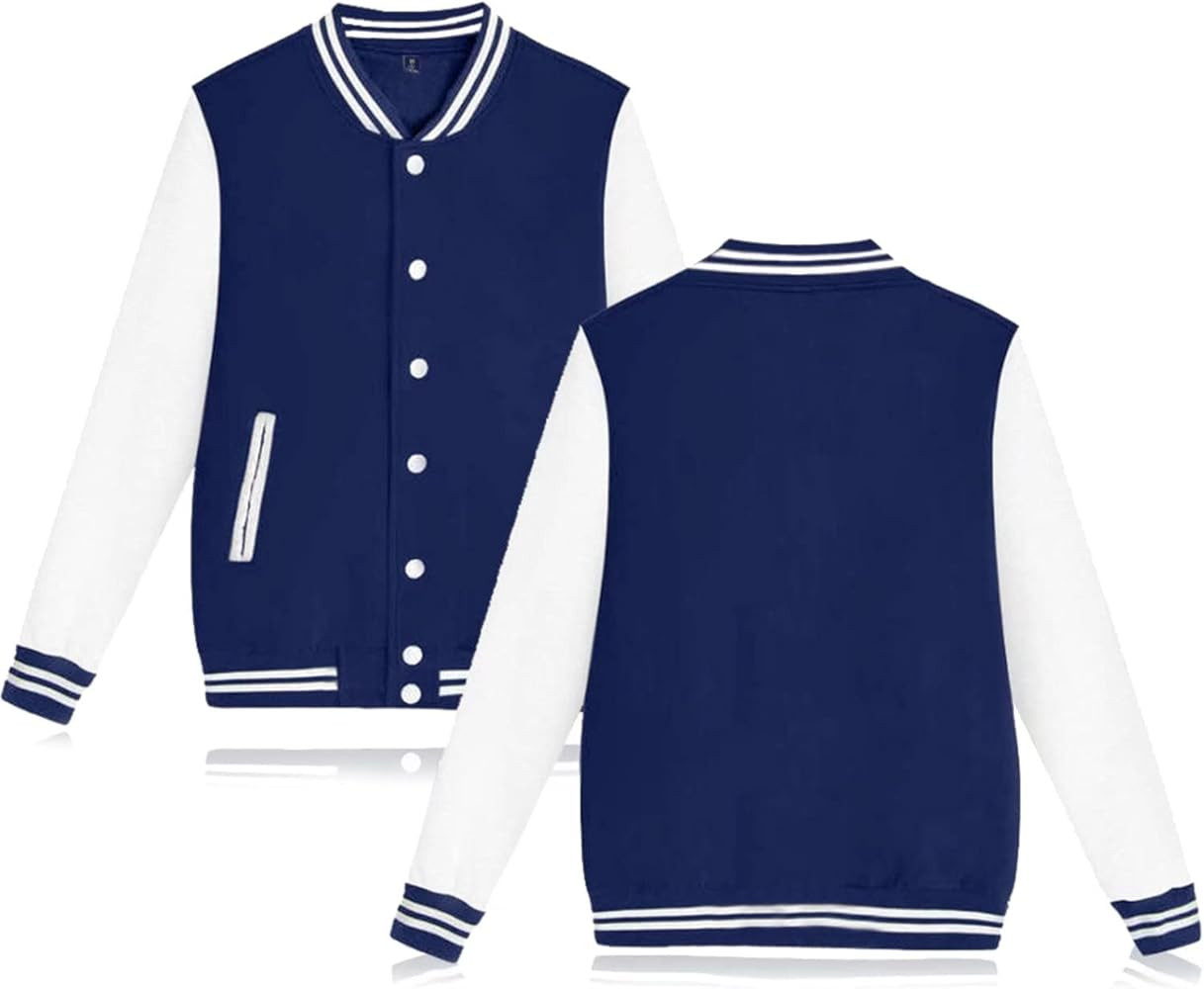 babyhealthy Women's Men's Varsity Baseball Jacket Casual Letterman Bomber Jacket Windbreaker Ligh... | Amazon (US)