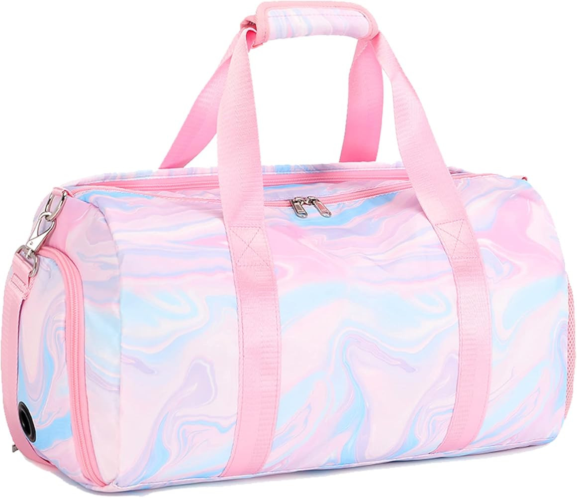 Dance Bag Girls Duffle Bags Teen Sports Gym Bag Weekender Sleepover Overnight Bags with Shoe Comp... | Amazon (US)