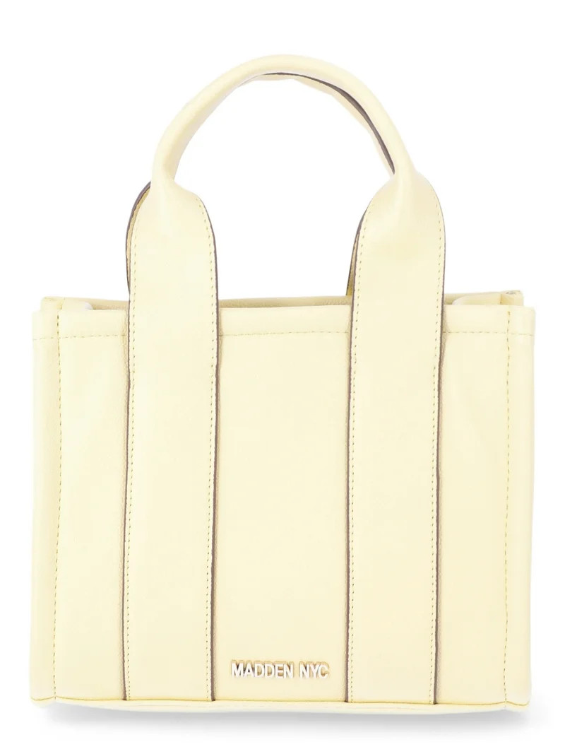 Madden NYC Women's Double Handle Tote Handbag, Butter Yellow | Walmart (US)