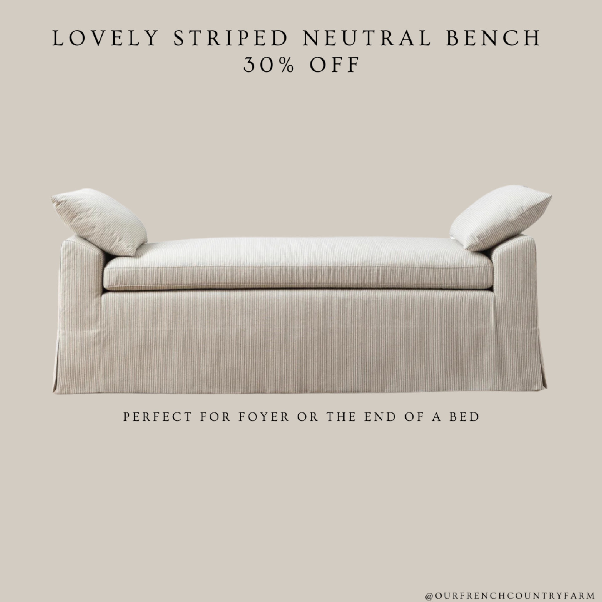 This is such a beautiful striped bench for an entry way or bedroom!  

#LTKFamily #LTKHome #LTKSaleAlert