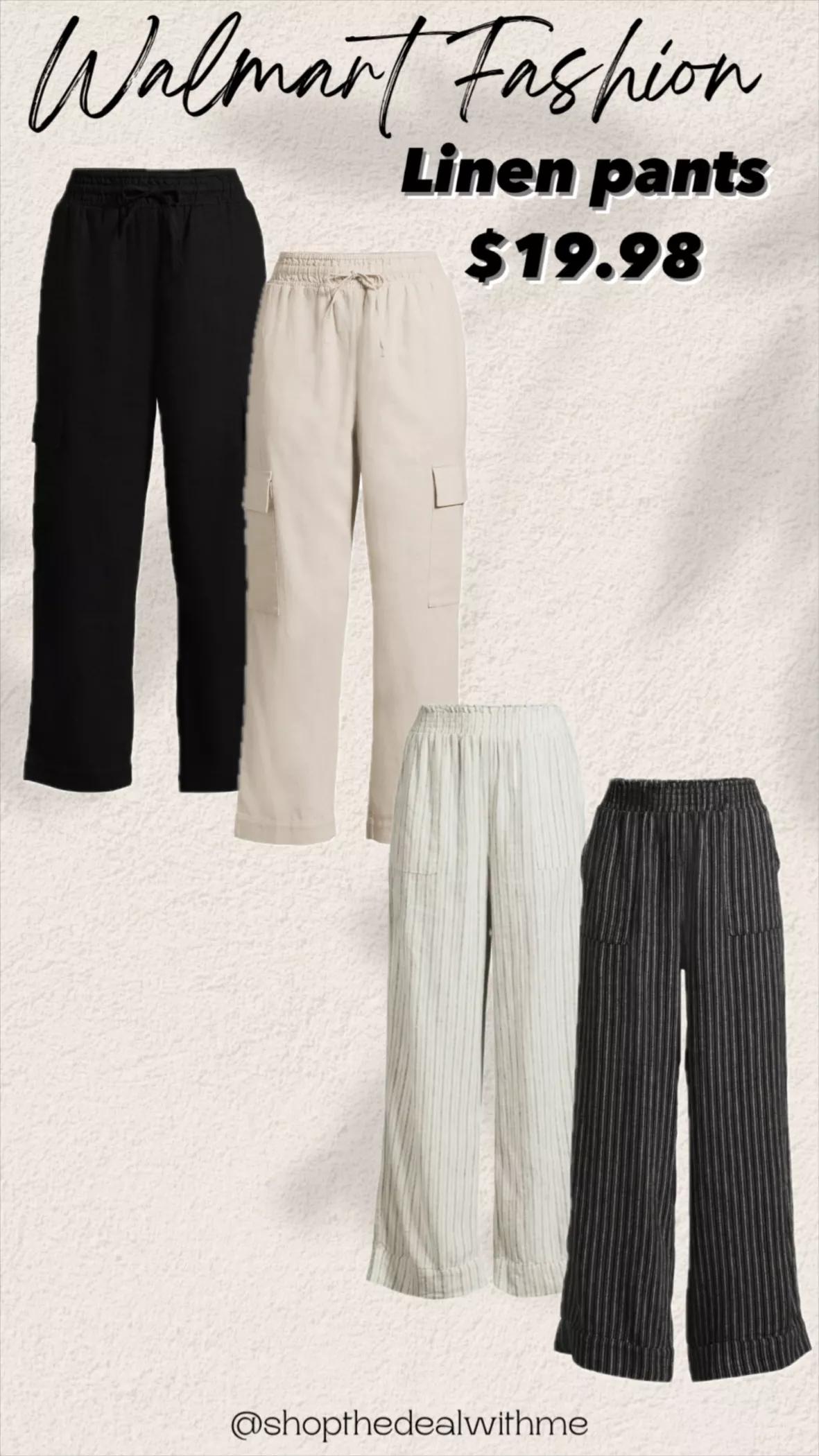 Time And Tru Women's Linen-Blend Pants 