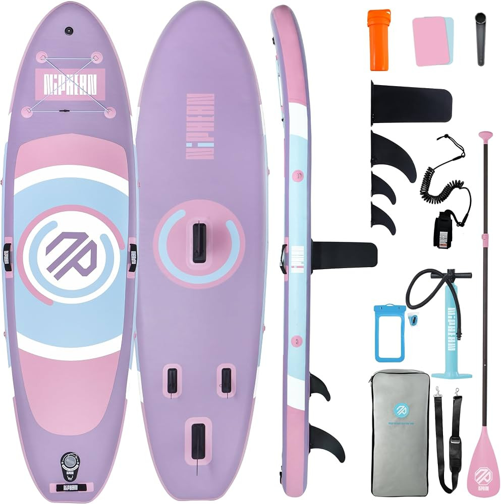 Niphean Inflatable Paddle Board with StabilTrac Fin and Durable SUP Accessories, 10’ Paddle Boa... | Amazon (US)