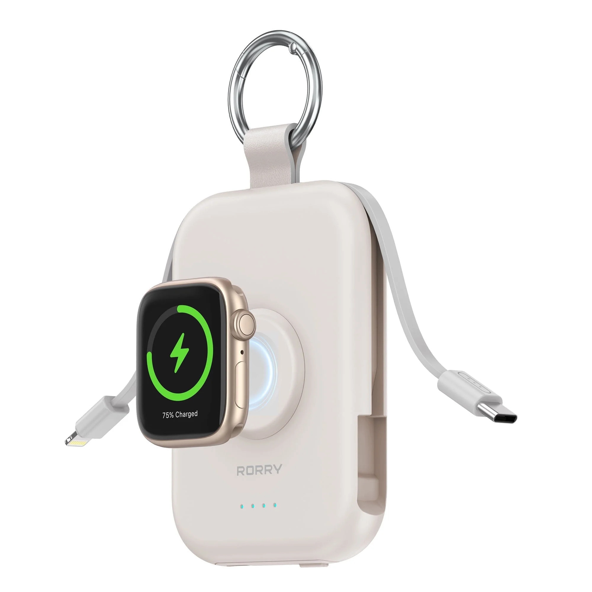 RORRY Portable Charger,5000mAh Power Bank - Apple Watch Charger with Built-in Cables,Travel-Ready... | Walmart (US)