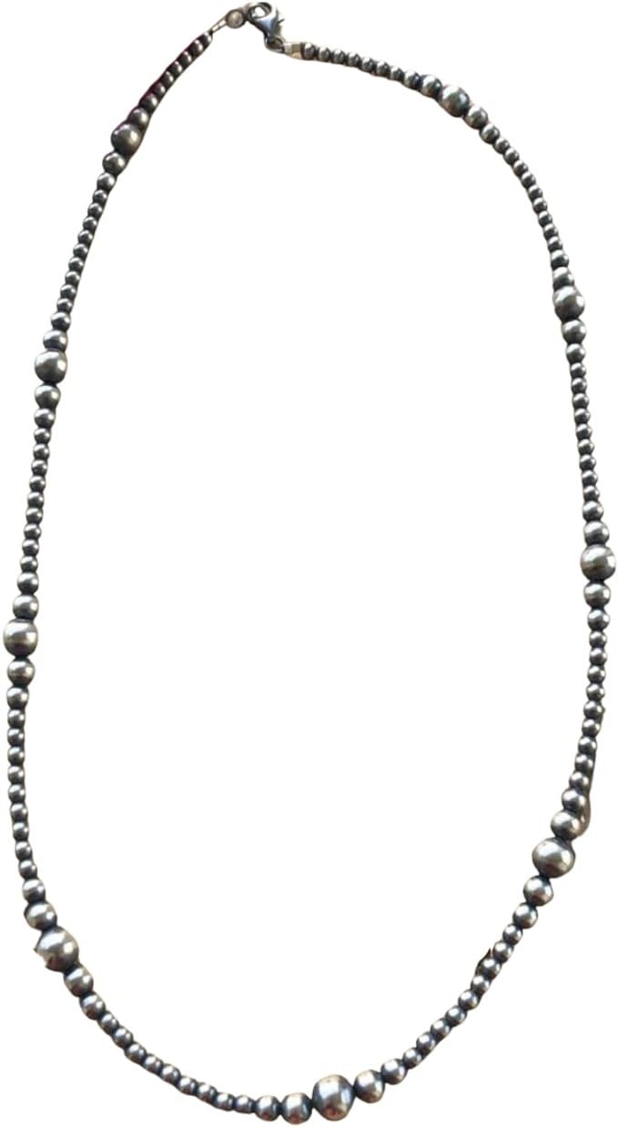 24" "Navajo Style" Sterling Pearls | Amazon (US)