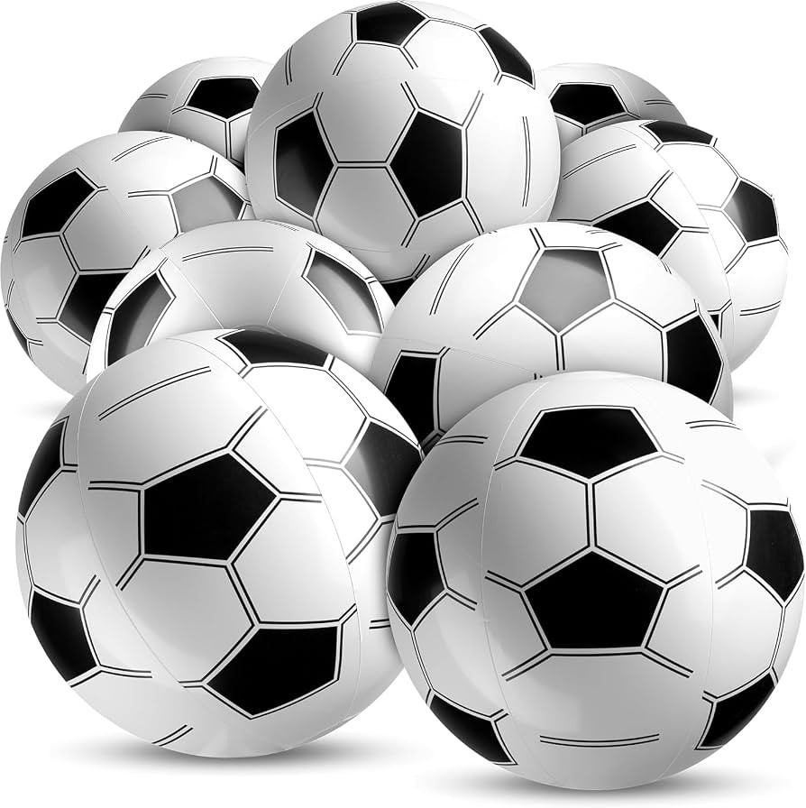 Bedwina Inflatable Soccer Balls (Pack of 12) 16-inch, Beach Balls Bulk for Beach Toys & Soccer Bi... | Amazon (US)