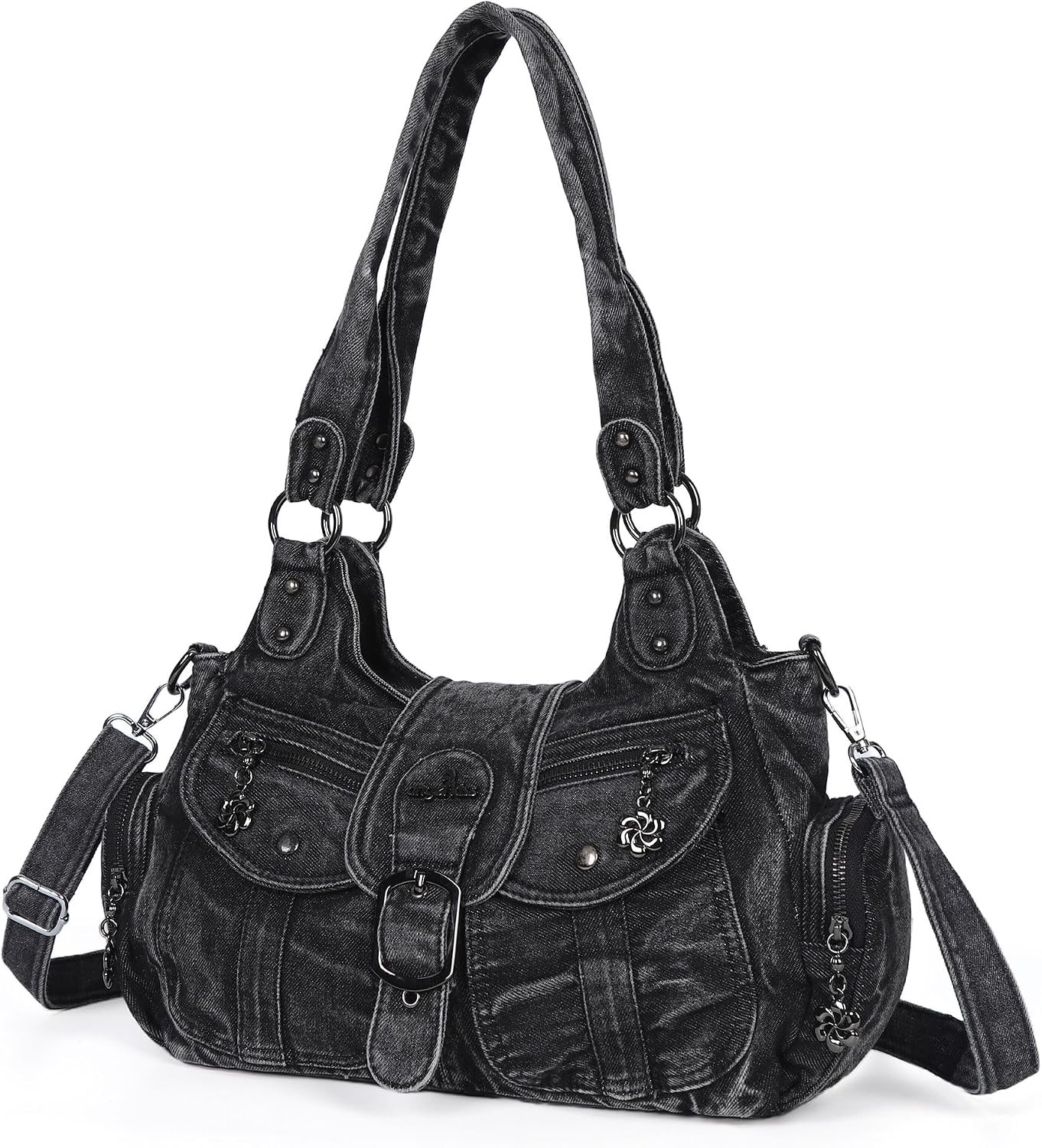 Angel Kiss Hobo Bags for Women Vegan Leather Shoulder Purses and Handbags Ladies Roomy Tote Bags Purse with Crossbody Strap | Amazon (US)