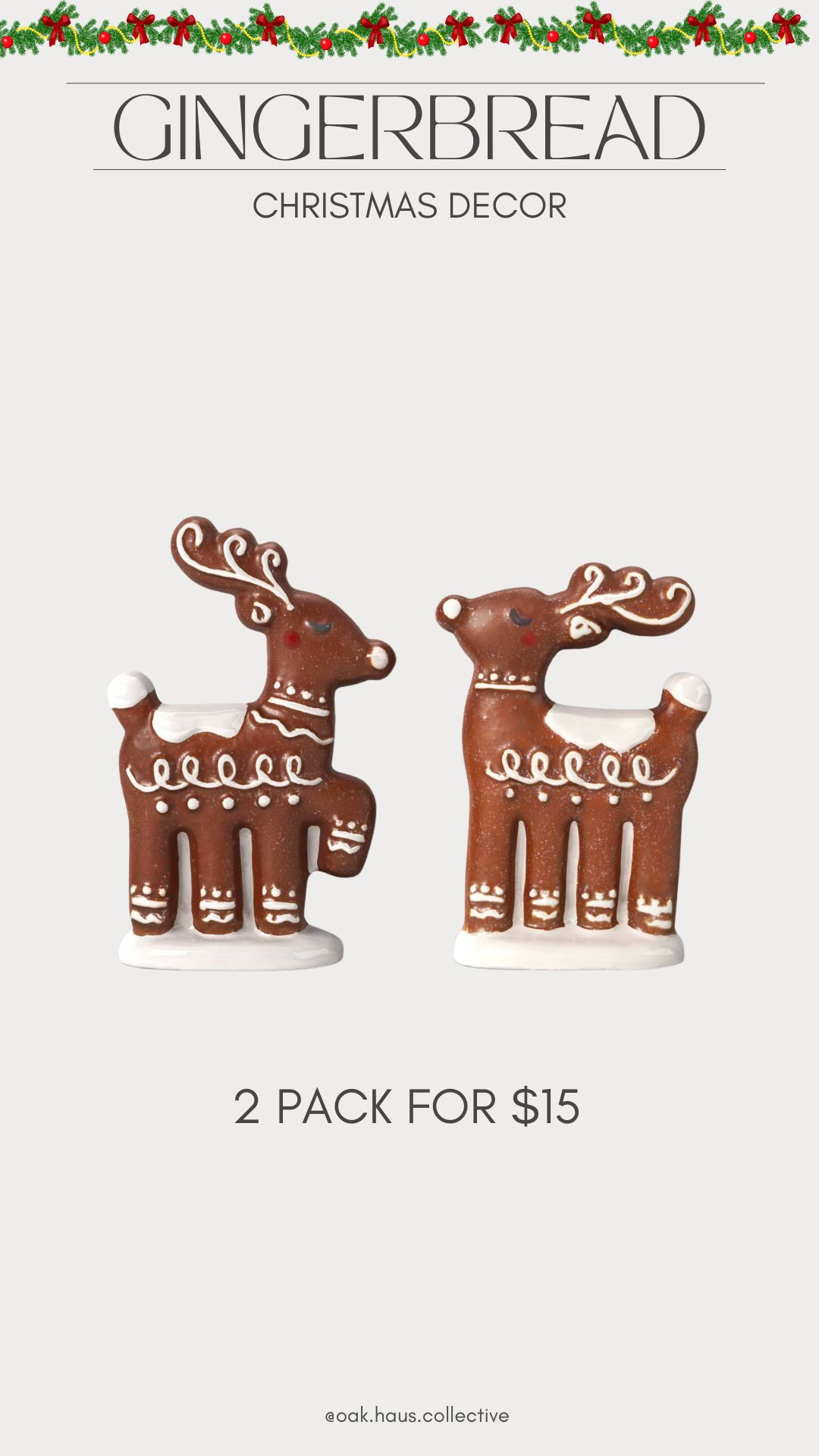 Gingerbread Christmas Reindeer #gingerbread #christmasdecor #christmas #reindeer #holidaydecor 

 #LTKHoliday #LTKSeasonal #LTKHome