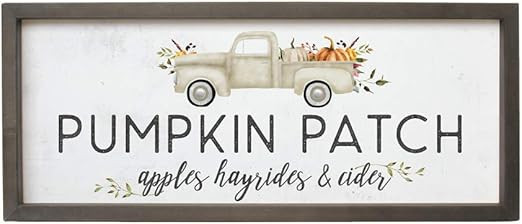 Simply Said, INC Farmhouse Frames- Pumpkin Patch Fall Activities, 10 x 24 in Rustic Wood Sign FF1... | Amazon (US)