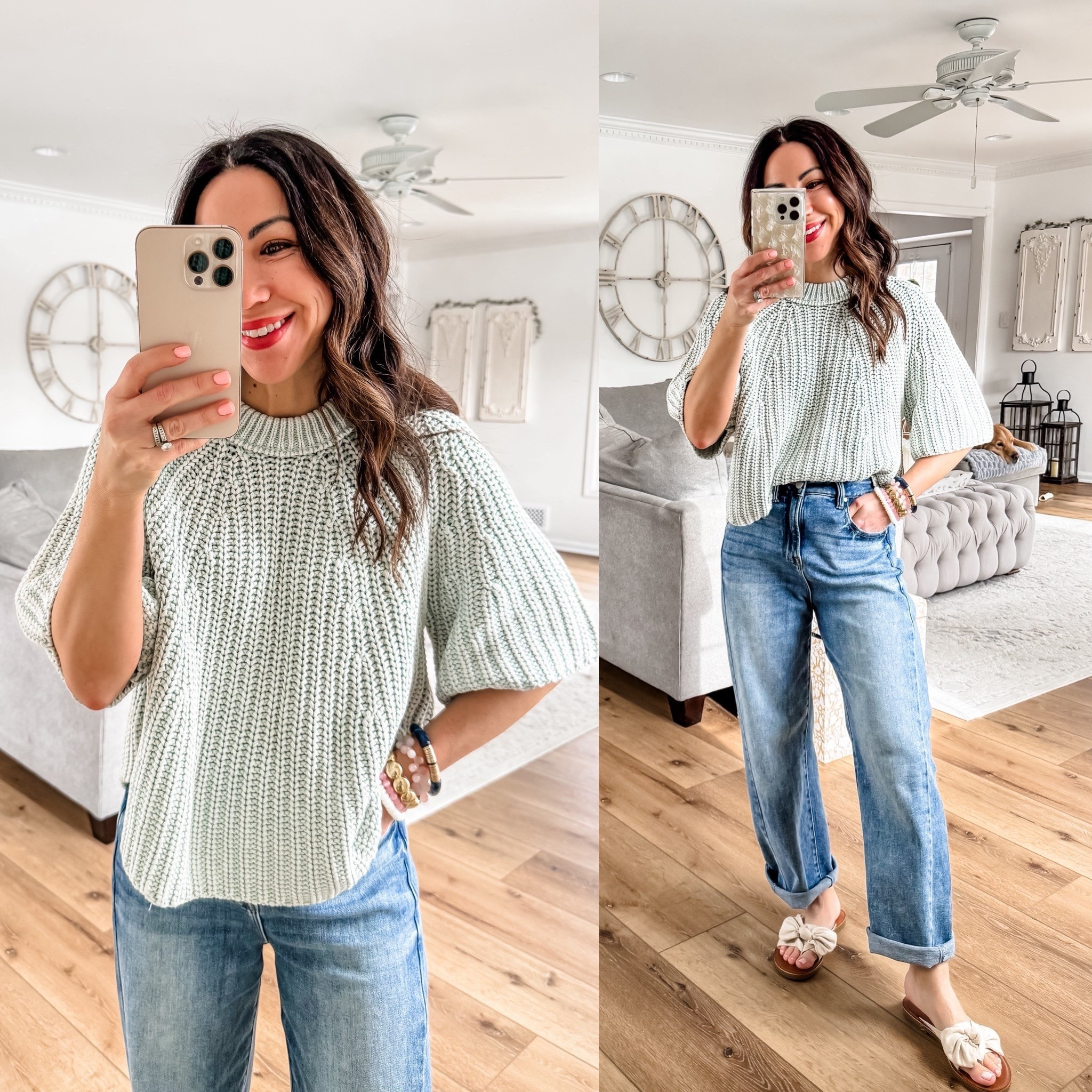 Small sweater. 25 barrel jeans 



#LTKOver40 #LTKPetite