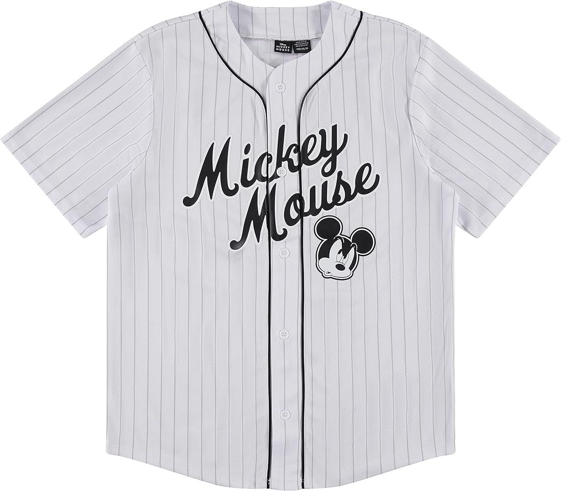 Disney Mens Mickey Mouse Baseball Jersey - Mens Classic Mickey Mouse Mesh Button Down Baseball Je... | Amazon (US)
