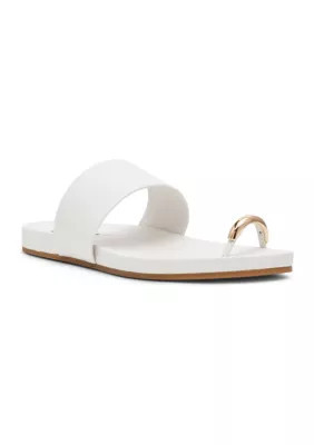 Steve Madden Women's Dove Toe Ring Sandals, White, 9.5M | Belk