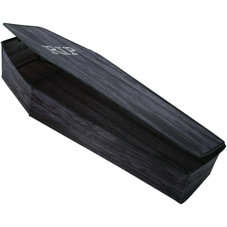 Seasonal Visions Wooden-Look Coffin with Lid Halloween Decoration - 60 in x 24 in x 10 in | Walmart (US)