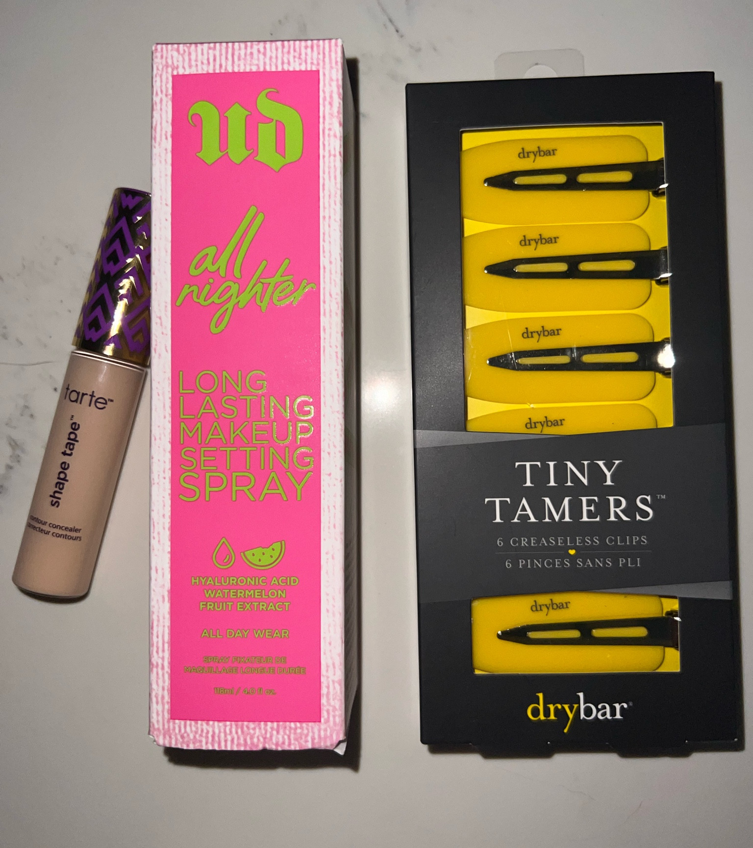 found the dry bar tiny tamers for $4 at marshall’s 🤩 loving this new urban decay all nighter setting spray ( w watermelon extract) & refilled up on one of my go to concealers 

#LTKSummerSales #LTKTravel #LTKBeauty