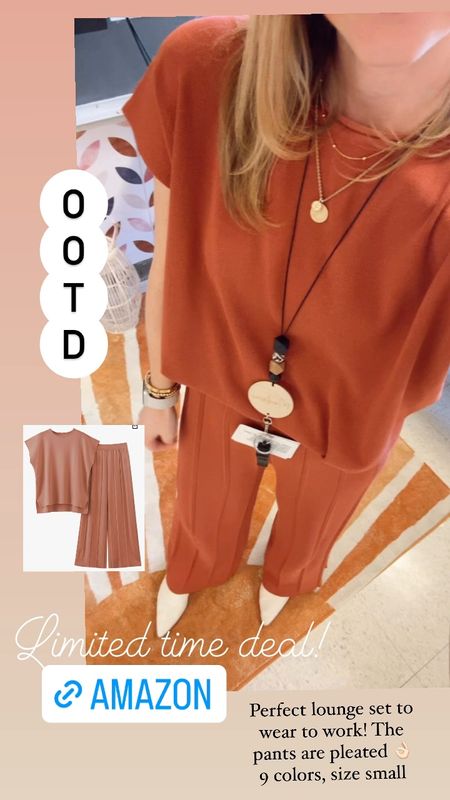 Perfect lounge set for a casual work environment 

Pleated pants & short sleeve knit sweater set

Comes in 9 colors, wearing my true size small 

Teacher outfit 
Lounge sets 



#LTKsalealert #LTKworkwear #LTKfindsunder50