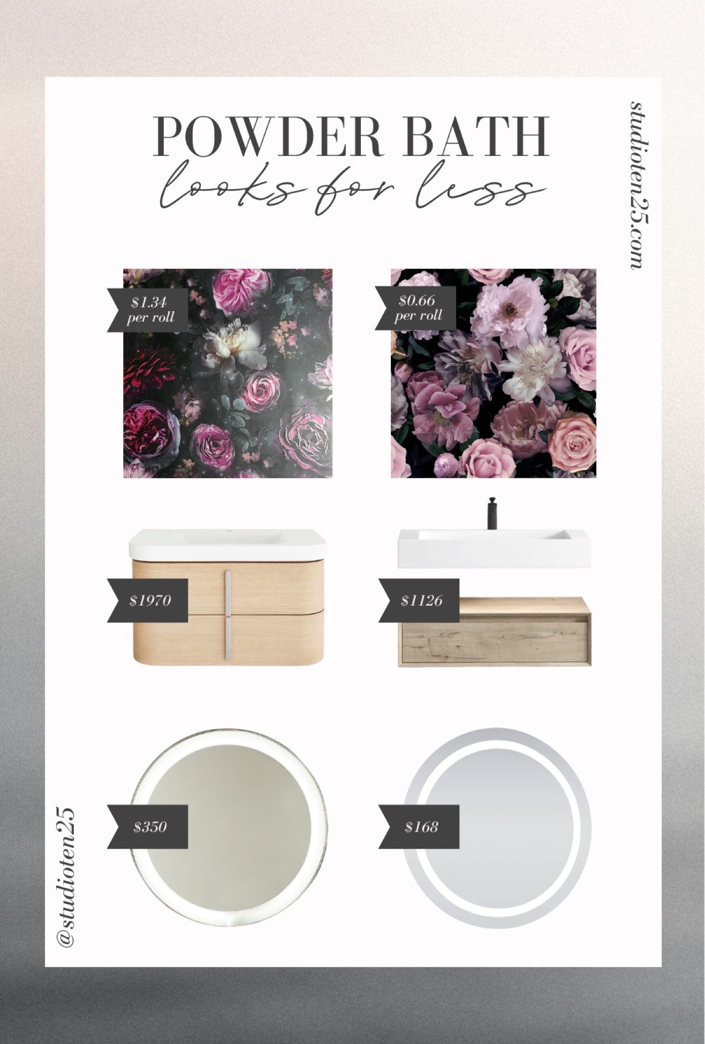Because updating your powder bath shouldn’t mean breaking the bank. 🙌

Featuring two gorgeous floral wallpapers, two floating vanities and two lit vanity mirrors.

#LTKbeauty #LTKhome #LTKstyletip