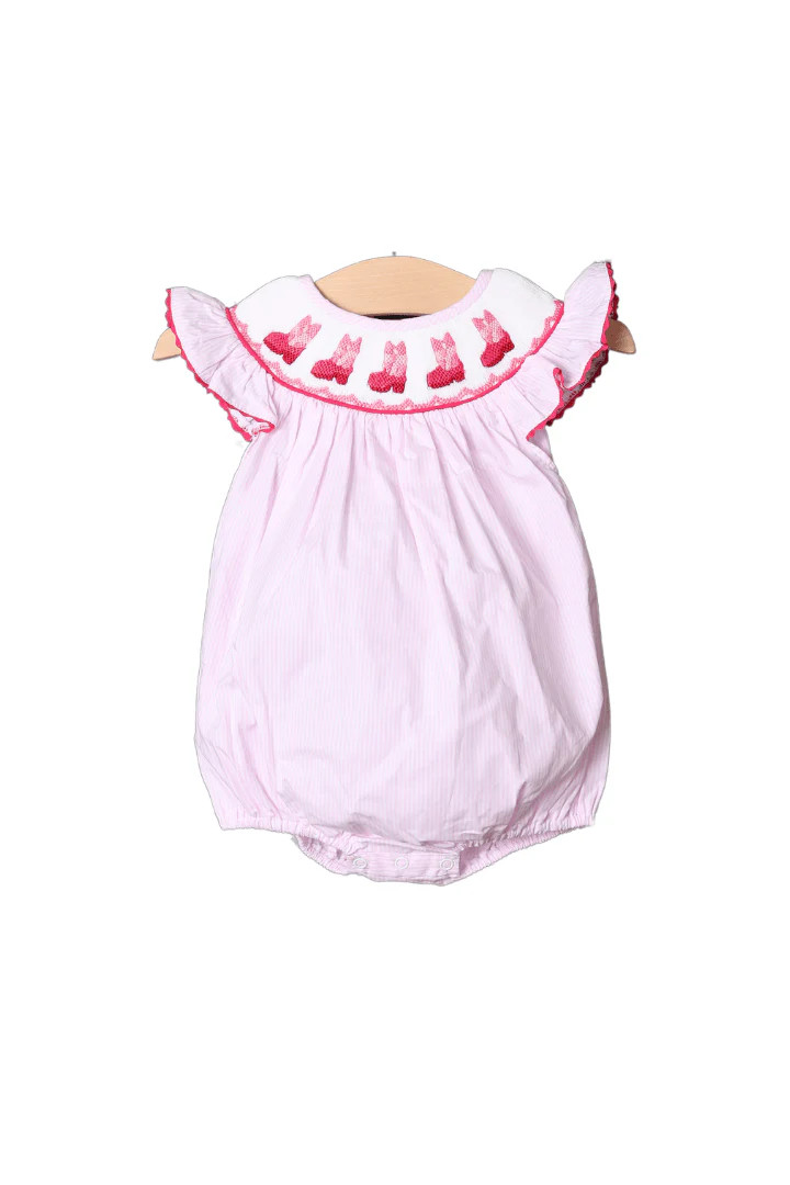 Smocked Cowgirl Boots Pink Bubble | The Smocked Flamingo