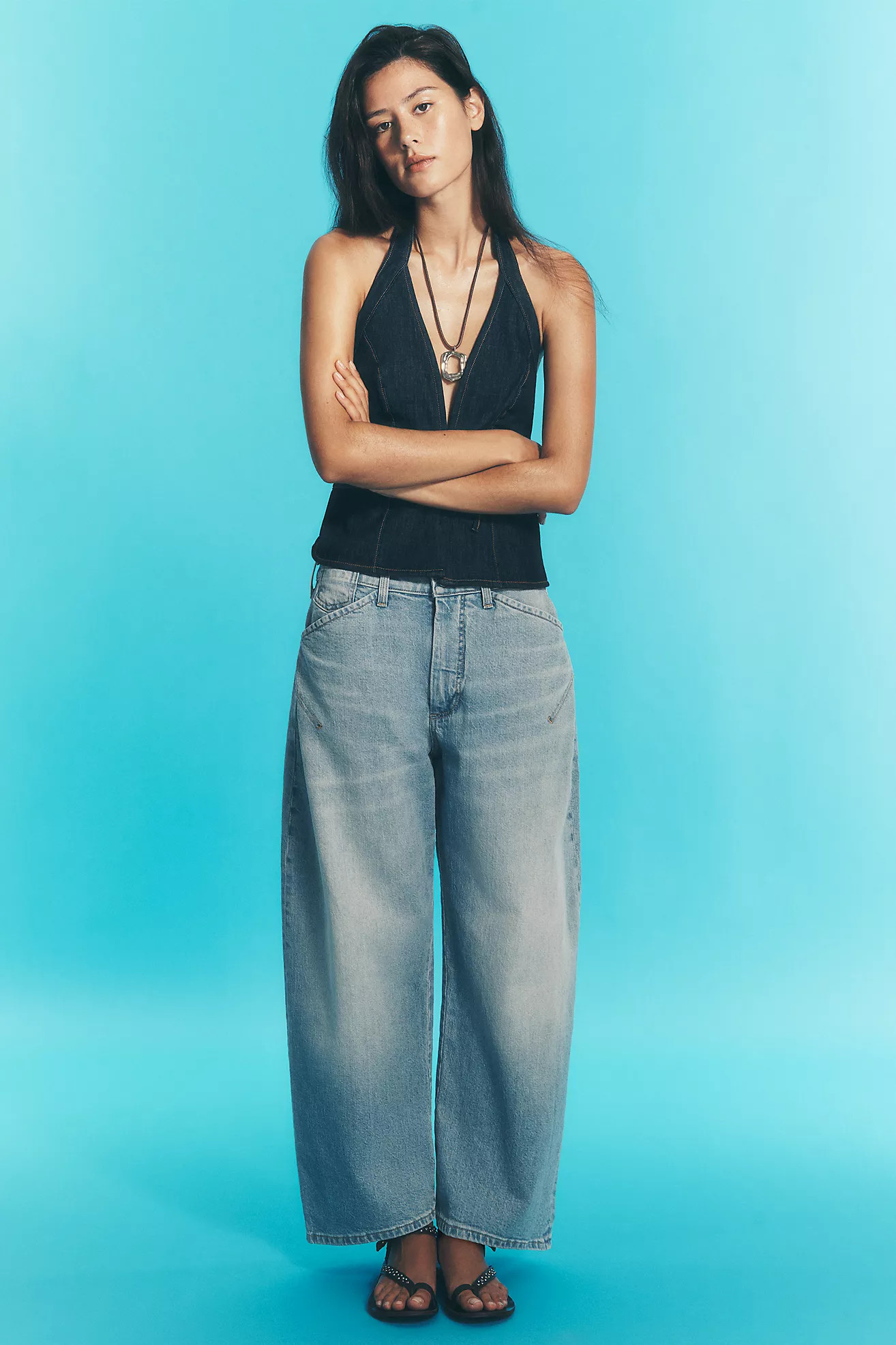 Kayden High Rise Carpenter Barrel Jeans by Pilcro | Anthropologie (US)
