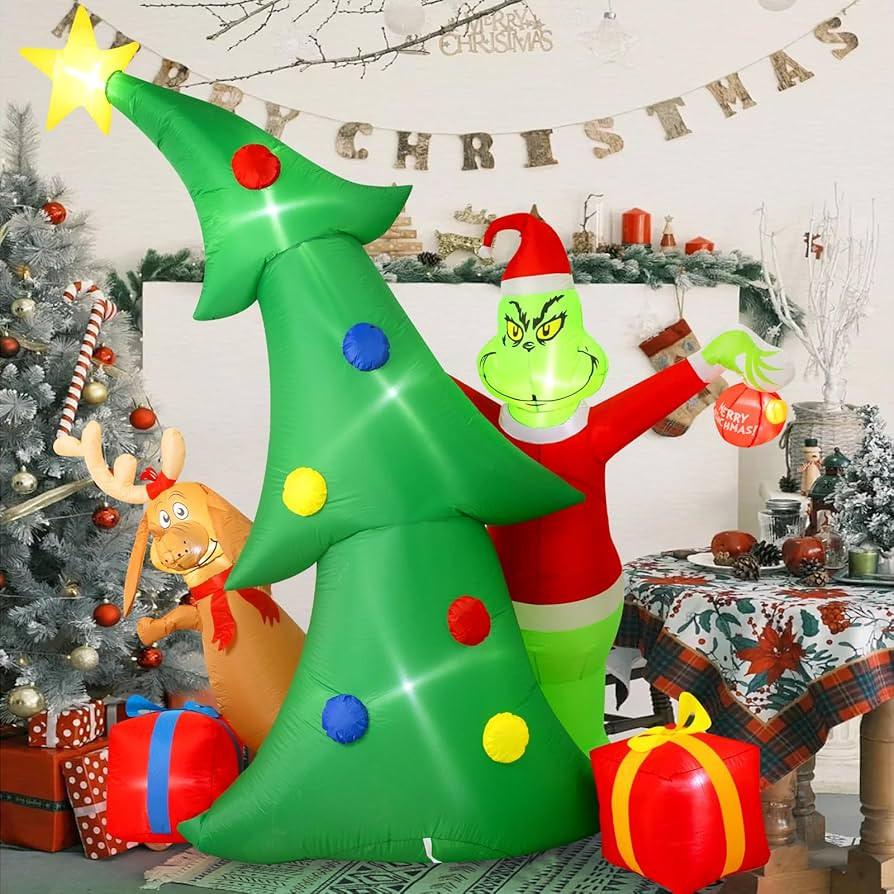 Morejoy 9 FT Christmas Tree Inflatable - Christmas Grinch Inflatables Decorations, Dog Inflatable... | Amazon (US)