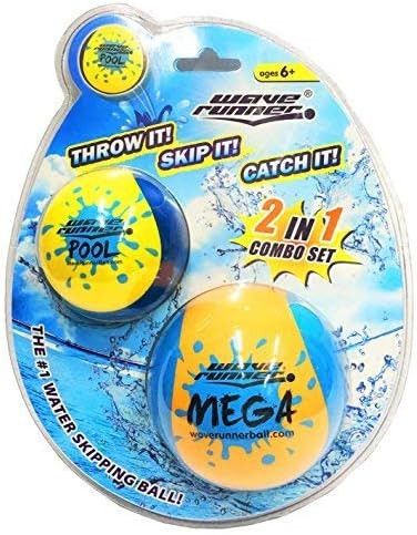 Wave Runner Soft Foam Water Skipping Ball | 2-Pack Bundle | Speed Duo Set Includes Two Water Boun... | Amazon (US)