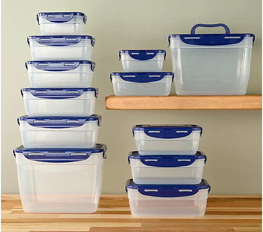 Make Your Selection: LocknLock 12-Pc Nestable Rectangle Storage Set w/ (2) Handle Lids | QVC