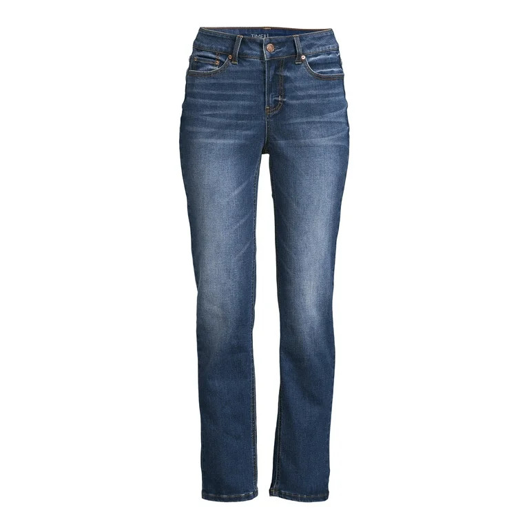 Time and Tru Women’s Mid Rise Straight Jeans, 29" Inseam for Regular, Sizes 2-18 - Walmart.com | Walmart (US)
