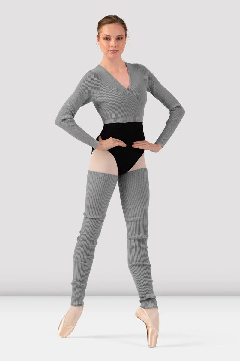 Ladies Celeste Knit Wrap Top, Grey | Bloch UK, US & EU