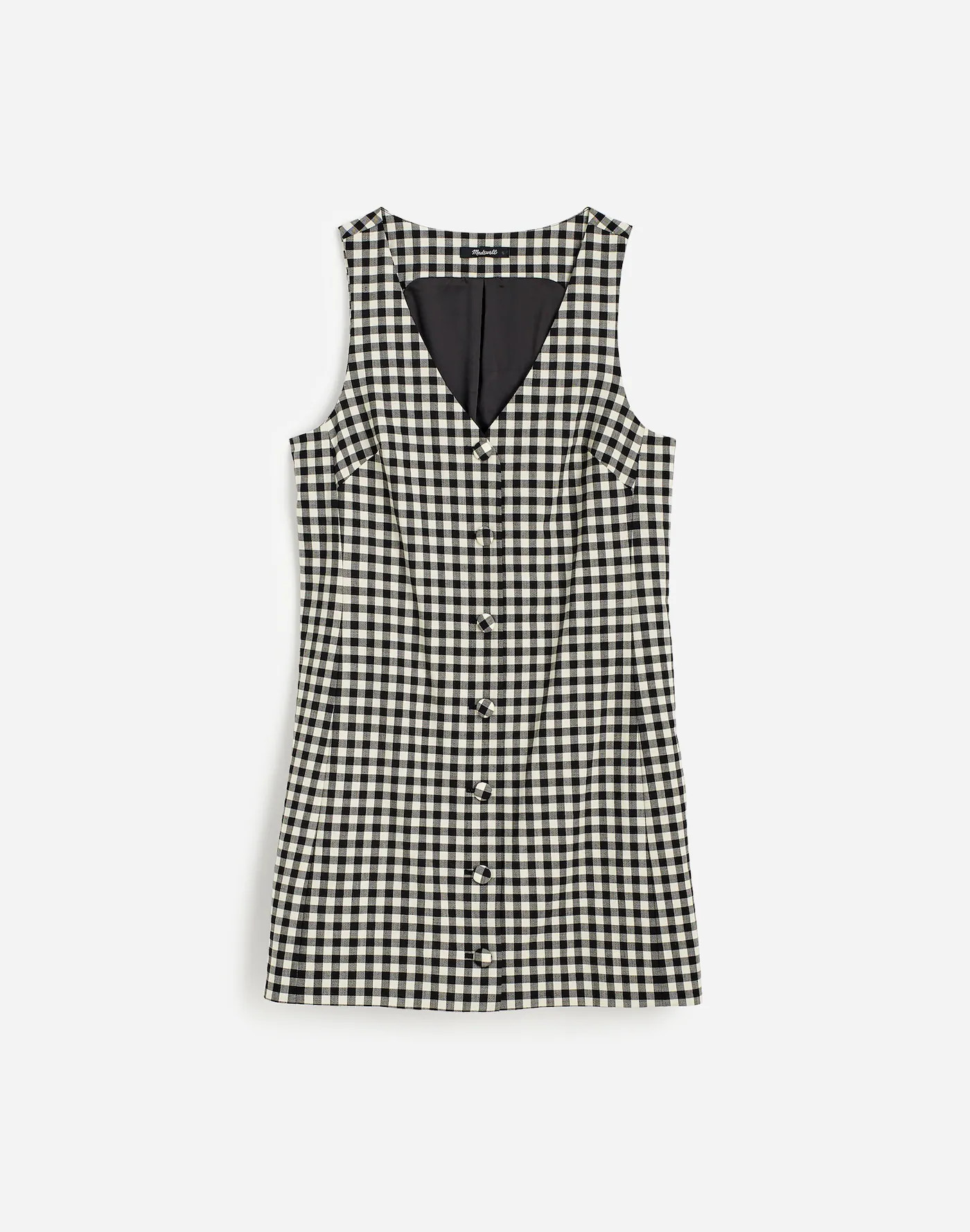V-Neck Mini Vest Dress in Gingham | Madewell