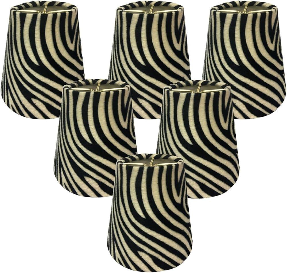 Royal Designs, Inc. Hardback Chandelier Shade CS-961-5-6, Zebra Print with White Lining, 3 x 5 x ... | Amazon (US)