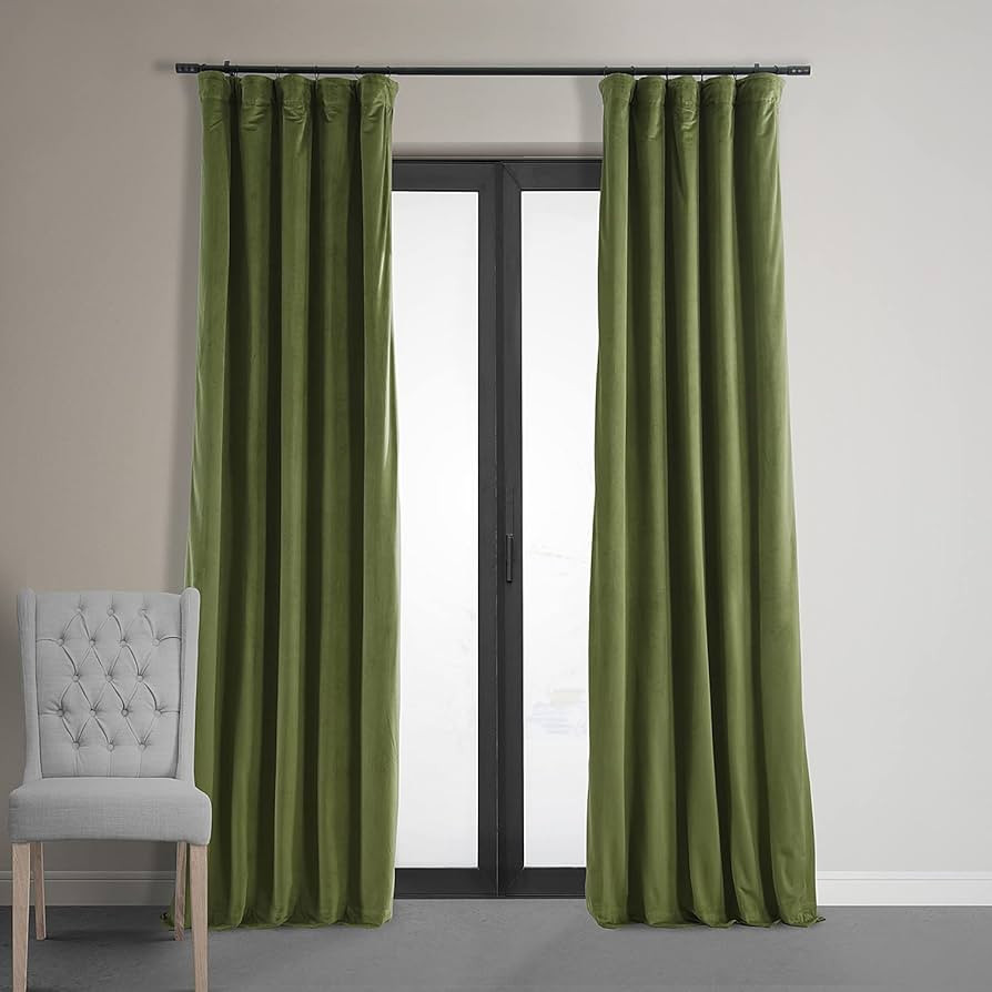 HPD Half Price Drapes Signature Velvet Thermal Blackout Curtains for Living Room 108 Inch Long (1... | Amazon (US)