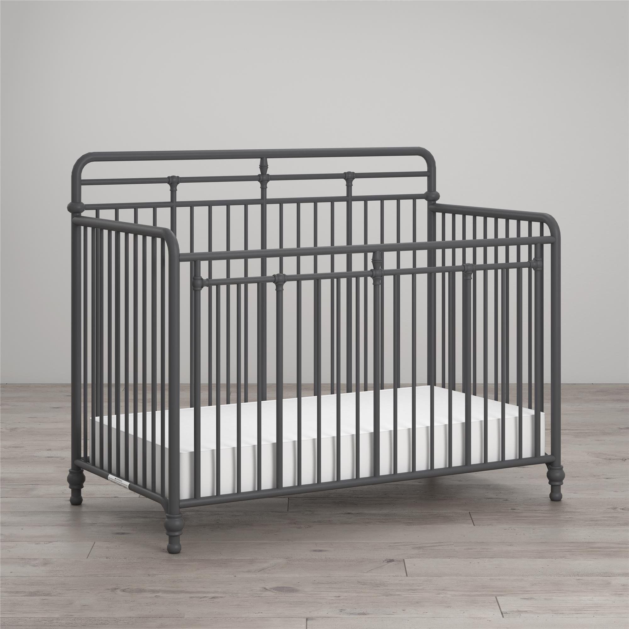 Little Seeds Monarch Hill Hawken 3 in 1 Convertible Metal Crib, Graphite Gray | Walmart (US)