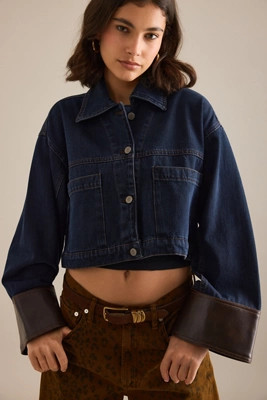 Veste en denim raccourcie à revers Pilcro | Anthropologie (EU)