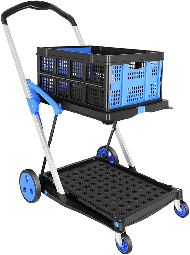Collapsible Utility Cart,Multi use Functional Shopping Carts with Storage Crate Adjustable Moving... | Amazon (US)